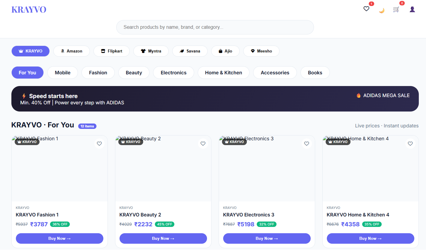 Krayvo - Smart E-Commerce Platform